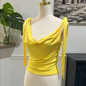 Missguided Sunny Yellow Cowl Neck Top